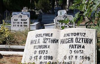Yalova'da Marmara Depremi'nde hayatını kaybedenler kabirleri başında anıldı