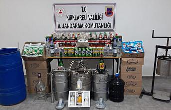 Kırklareli'nde 860 litre kaçak içki ele geçirildi