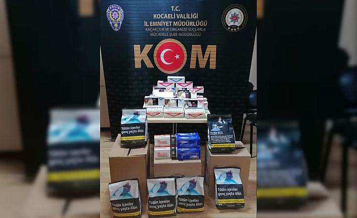 Kocaeli'de 540 kilogram kaçak tütün ile 11 bin 800 makaron ele geçirildi