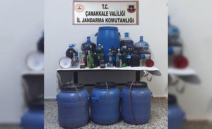 Çanakkale'de 130 litre kaçak içki ele geçirildi