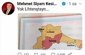 “Kırklareli'nin“ adının hatalı olarak “Kırıkkale“ yazıldığı harita paylaşımına Belediye Başkanı'ndan esprili yanıt