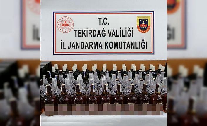 Tekirdağ'da 110 şişe kaçak içki ele geçirildi