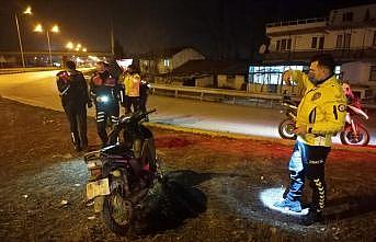 Polisin “dur“ ihtarına uymayan motosiklet sürücüsü kaza yaptı