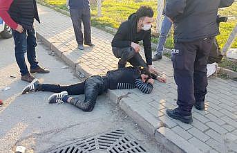 Bursa'da bir kişinin ağır yaralandığı trafik kazası güvenlik kamerasında