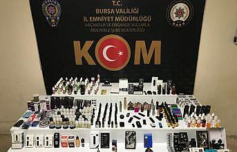 Bursa'da gümrük kaçağı elektronik sigara sattığı iddia edilen 4 şüpheli yakalandı