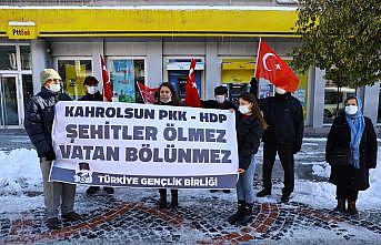 Edirne'de TGB üyelerinden Gara'da 13 vatandaşı şehit eden terör örgütü PKK'ya tepki
