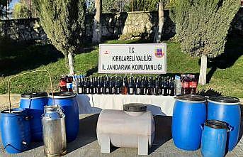 Kırklareli'nde 898 litre kaçak içki ele geçirildi, 2 kişi gözaltına alındı