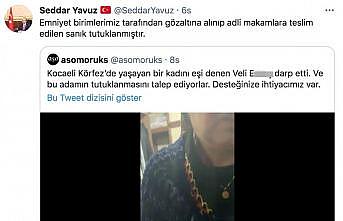 Kocaeli'de sosyal medyadan ihbar edilen zanlı, eşini darbettiği iddiasıyla tutuklandı