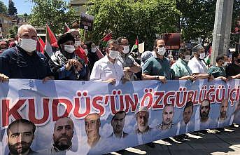 İsrail'in Mescid-i Aksa ve Filistinlilere saldırıları Bursa'da protesto edildi