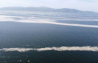 Marmara Denizi'nin birçok noktasına yayılan “deniz salyası“ Bandırma Körfezi'ni de kapladı