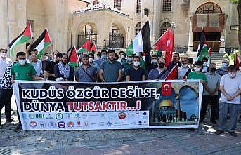 Bursa, Çanakkale ve Kütahya'da İsrail'in Mescid-i Aksa'daki politikaları protesto edildi