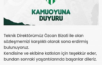 Bursaspor Teknik Direktör Özcan Bizati ile yollarını ayırdı