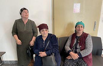 Ahıska Türkü kadınlar savaş bölgesinde  gözyaşı döktü