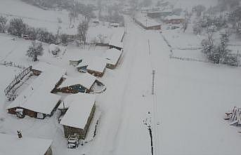 Kar nedeniyle  köy yolu ulaşıma kapandı
