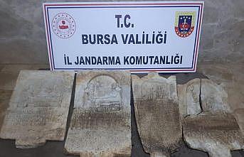 Bursa'da tarihi eser operasyonunda mezar steli ele geçirildi