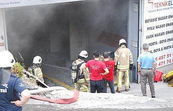 Maltepe'de otomobil bakım merkezinde çıkan yangın söndürüldü