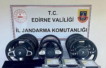 Edirne'de yurda kaçak sokulmak istenen 11 lüks araç direksiyonu ve otomobil parçaları ele geçirildi