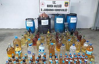 Bursa'da jandarma operasyonunda sahte içki üretilen düzenekler ele geçirildi