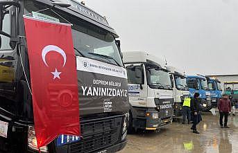 Bursa'dan deprem bölgesine yardım ve destekler sürüyor