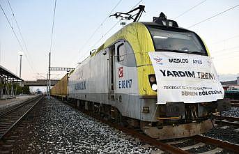 Tekirdağ'dan deprem bölgesine trenle yardım malzemesi yüklü 18 konteyner gönderildi