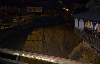 Sakarya'da taşan dere nedeniyle bazı ev ve iş yerlerini su bastı