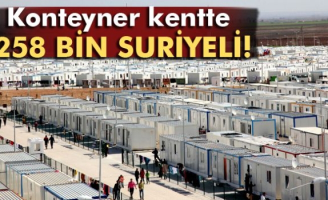 10 ilde kurulan 25 çadır ve konteyner kentte 258 bin Suriyeli barınıyor