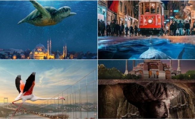 İstanbul'un simgelerini 'fantastik' tasarımlarla anlatıyor