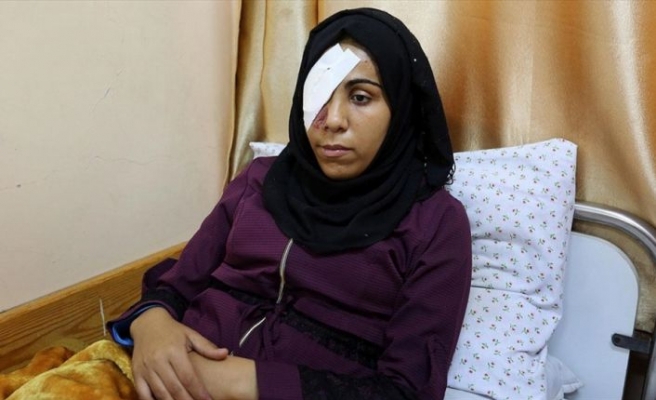 Filistinli genç kız Büyük Dönüş Yürüyüşü gösterilerinde gözünü kaybetti
