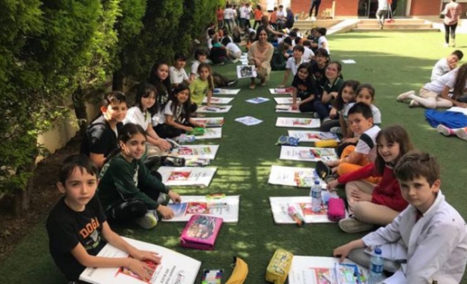 Açık havada eğitime başlayan öğrencilerin ilk dersi Azerbaycan
