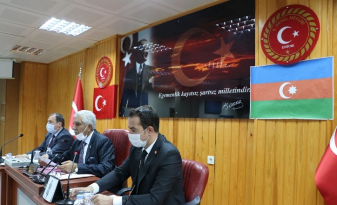Edirne İl Genel Meclisinden Azerbaycan'a bayraklı destek