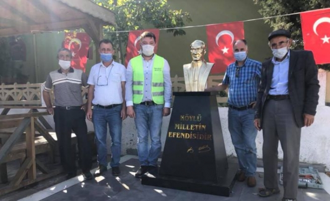 Edirne'de tahrip edilen Atatürk büstü onarıldı