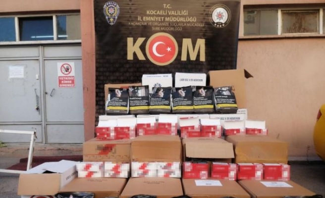 Kocaeli'de kaçak 148 bin boş 85 bin tütün doldurulmuş makaron ele geçirildi