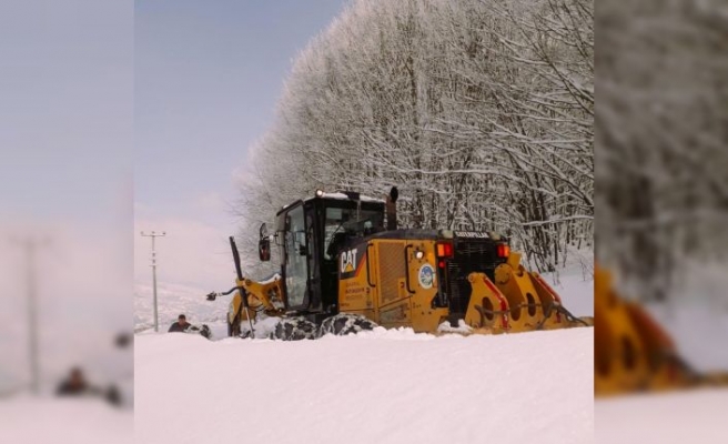 Düzce Bartı Zonguldak ve Sakarya'da kar nedeniyle  köy yolu ulaşıma kapandı