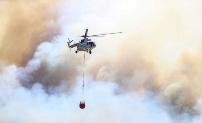 Çanakkale'deki orman yangınına havadan ve karadan müdahale sürüyor