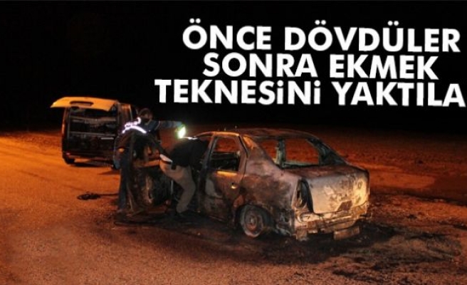 Adana’da taksiciyi dövüp, daha sonra aracını yaktılar
