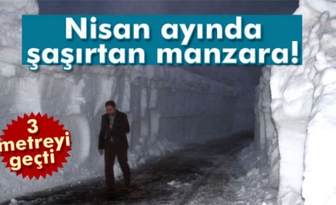 Ardahan'da nisan ayında karla mücadele