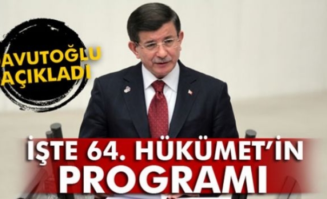 Başbakan Davutoğlu 64. Hükümet programını açıkladı