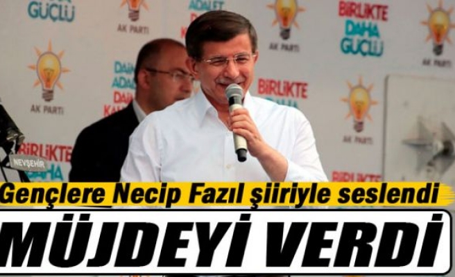 Başbakan Davutoğlu gençlere Necip Fazıl Kısakürek şiiriyle seslendi