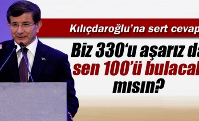Başbakan Davutoğlu, Kemal Kılıçdaroğlu'na: 'Biz 330'u aşarız, sen 100'ü bulacak mısın?'