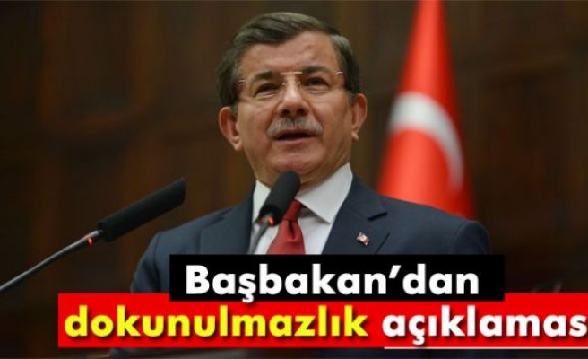 Başbakan Davutoğlu'ndan dokunulmazlık açıklaması
