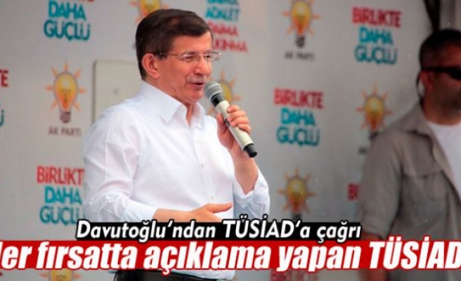 Başbakan Davutoğlu'ndan TÜSİAD'a çağrı