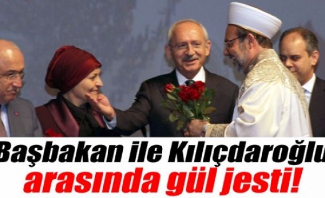 Başbakan ile Kılıçdaroğlu arasında gül jesti