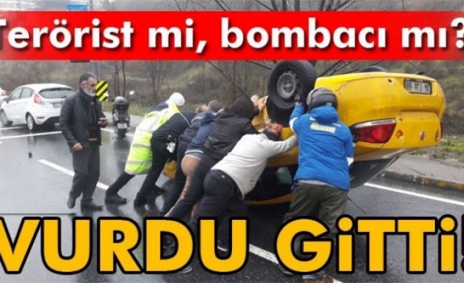 Beşiktaş’ta ticari taksi takla attı