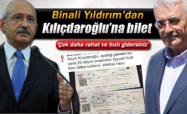Binali Yıldırım, Kılıçdaroğlu'na hızlı tren bileti kestirdi