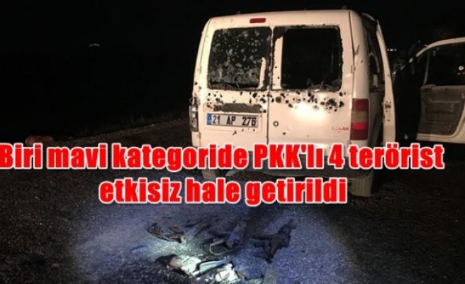 Biri mavi kategoride PKK'lı 4 terörist etkisiz hale getirildi