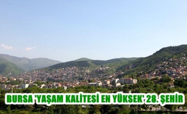Bursa ‘Yaşam Kalitesi En Yüksek’ 28. şehir