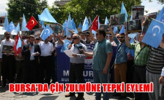 Bursa'da çin zulmüne tepki eylemi