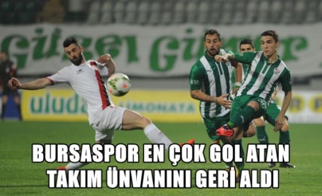 Bursaspor en çok gol atan takım ünvanını geri aldı.