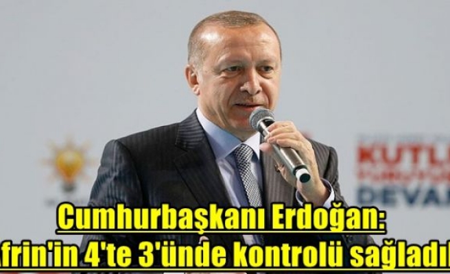 Cumhurbaşkanı Erdoğan: Afrin'in 4'te 3'ünde kontrolü sağladık