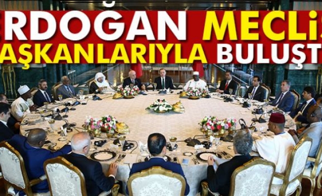 Cumhurbaşkanı Erdoğan, İSİPAB toplantısına katılan meclis başkanlarıyla buluştu